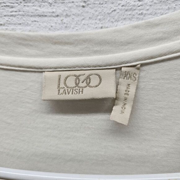 LOGO Lavish by Lori Goldstein Womens XXS Beaded Top Velvet Trim Pockets - Picture 4 of 7